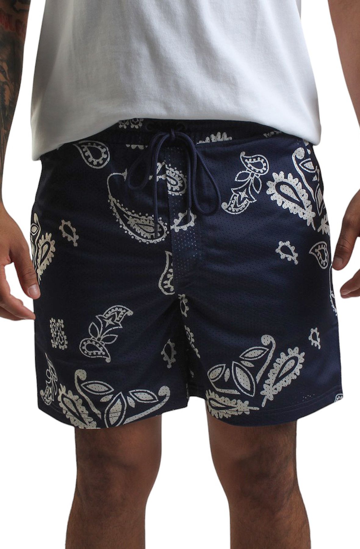 REBEL MINDS Paisley Mesh Shorts V3 941-922NVY - Shiekh