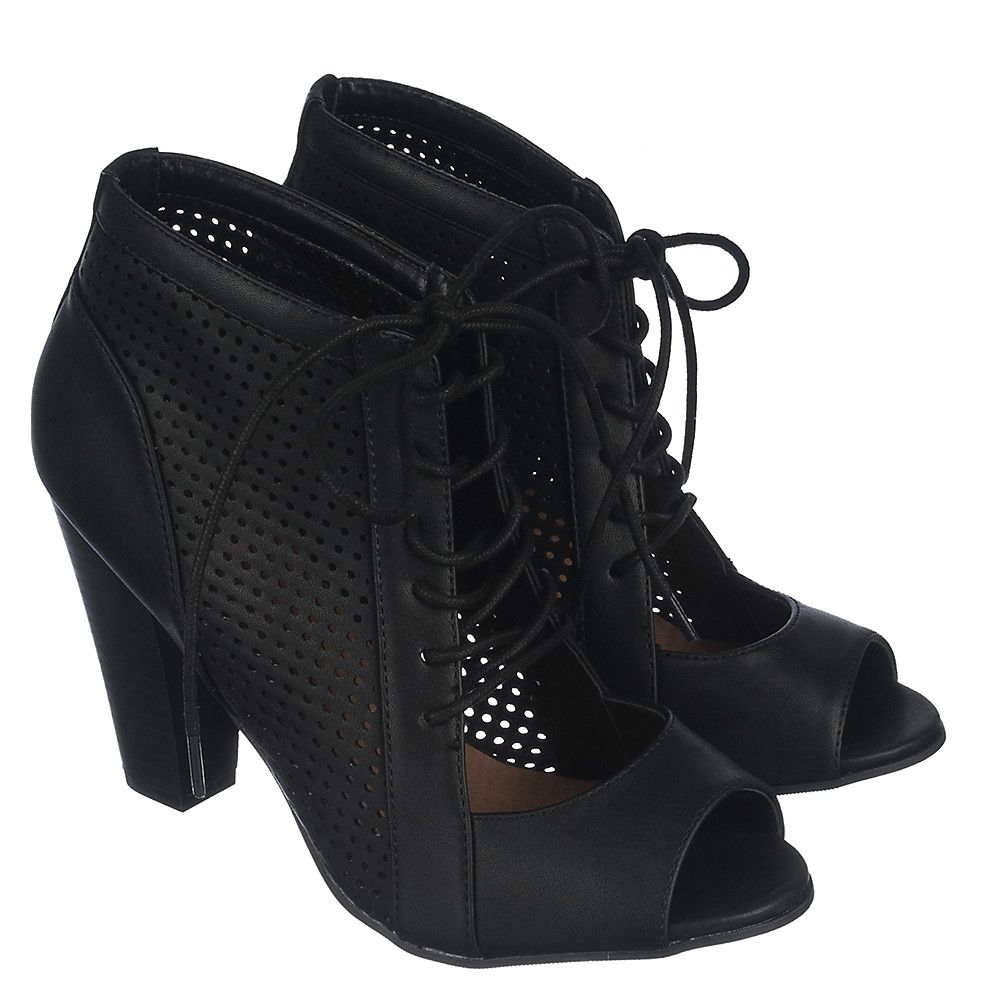 Women's Lace-up Ankle Bootie Freehand-S Black