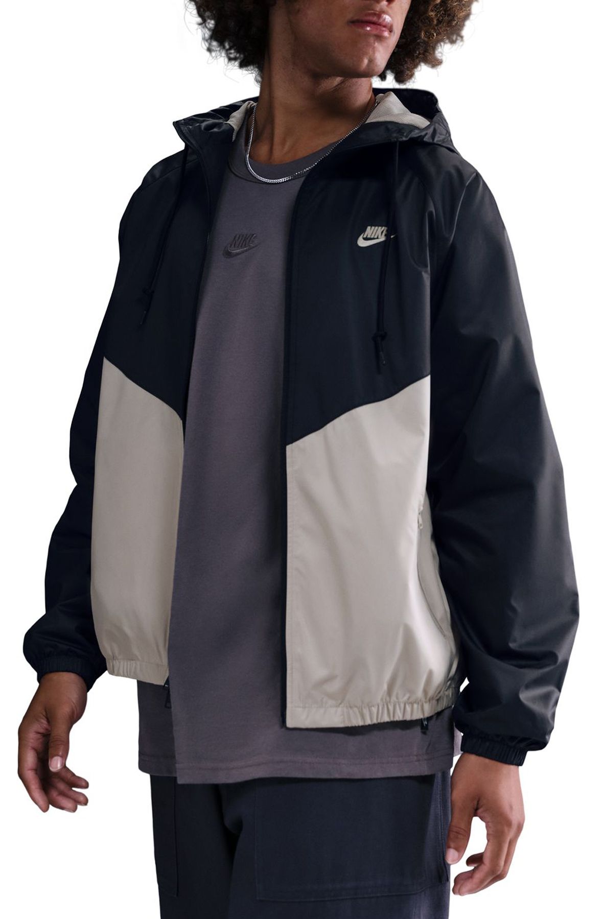 nike windrunner black and white