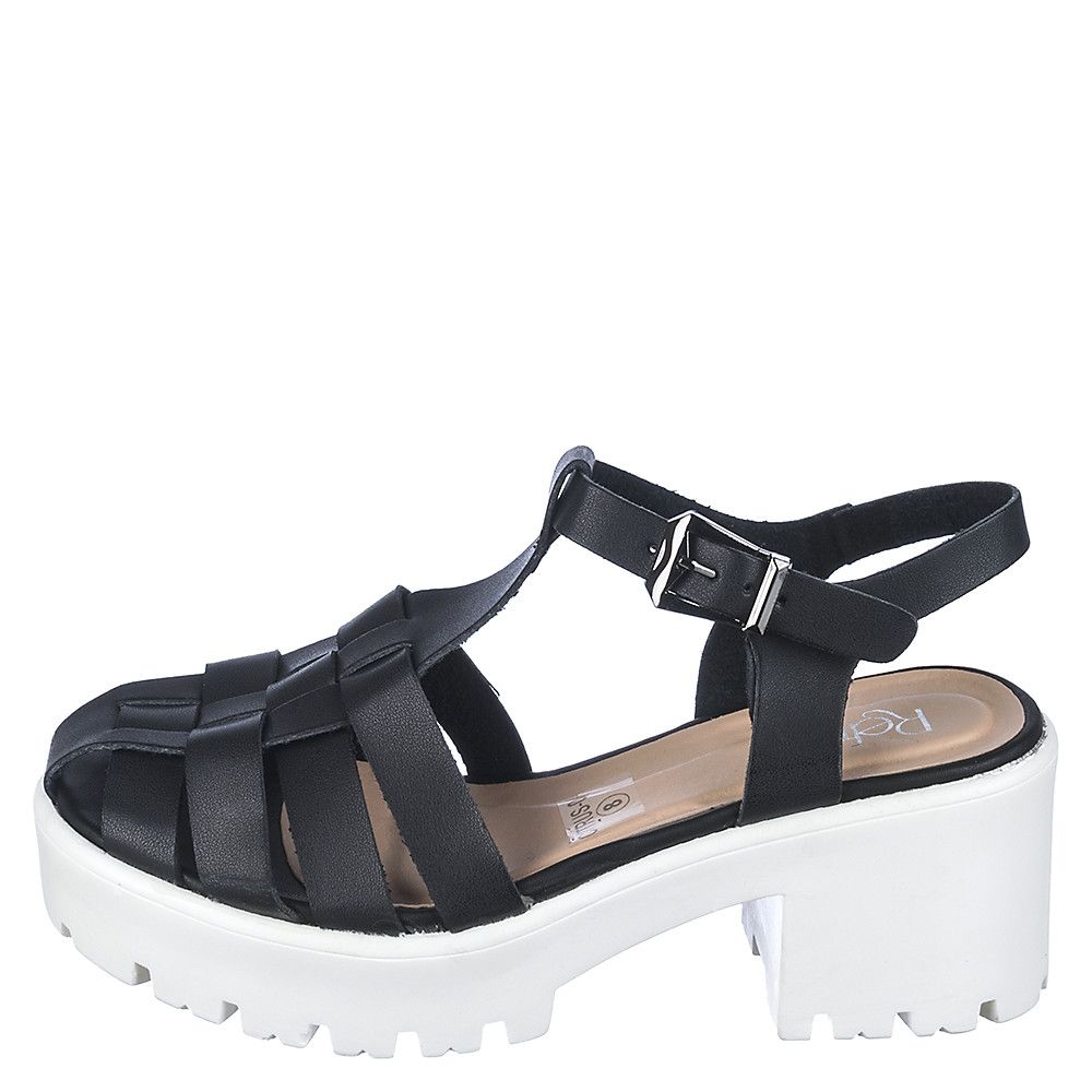 REFRESH Citrus-01 Low Heel Sandal CITRUS-01/BLACK - Shiekh