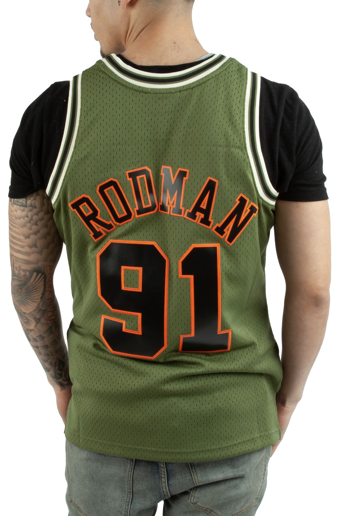 NBA Chicago Bulls #91 Dennis Rodman HWC Swingman Jersey Mitchell Ness  Striped
