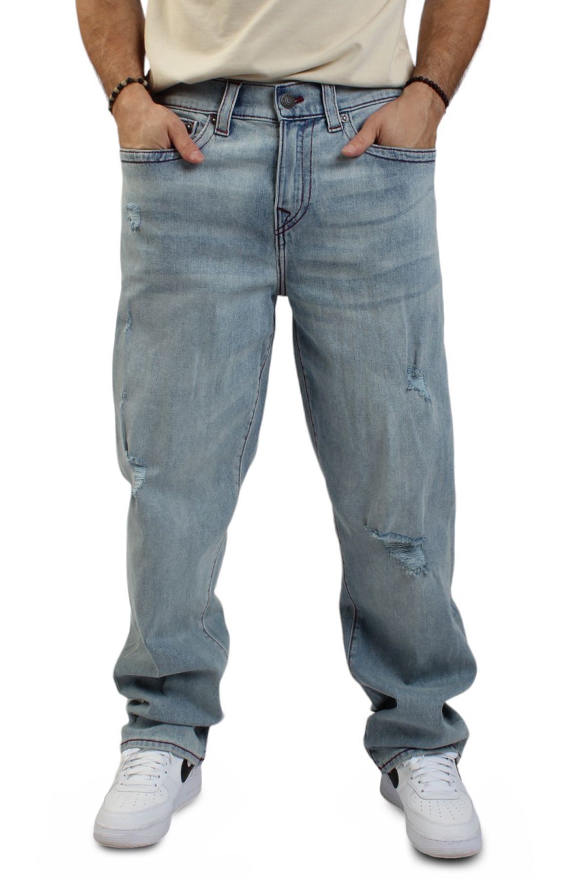 TRUE RELIGION Bobby 29 ライトブルーデニム TRUE RELIGION Bobby Distressed Baggy Jean 107923-LIGHTWASH