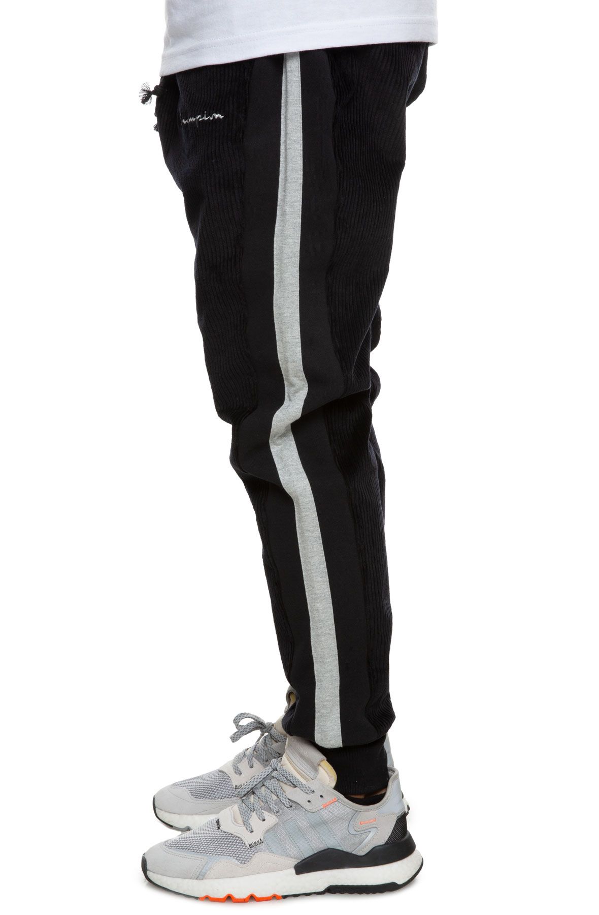 black corduroy joggers