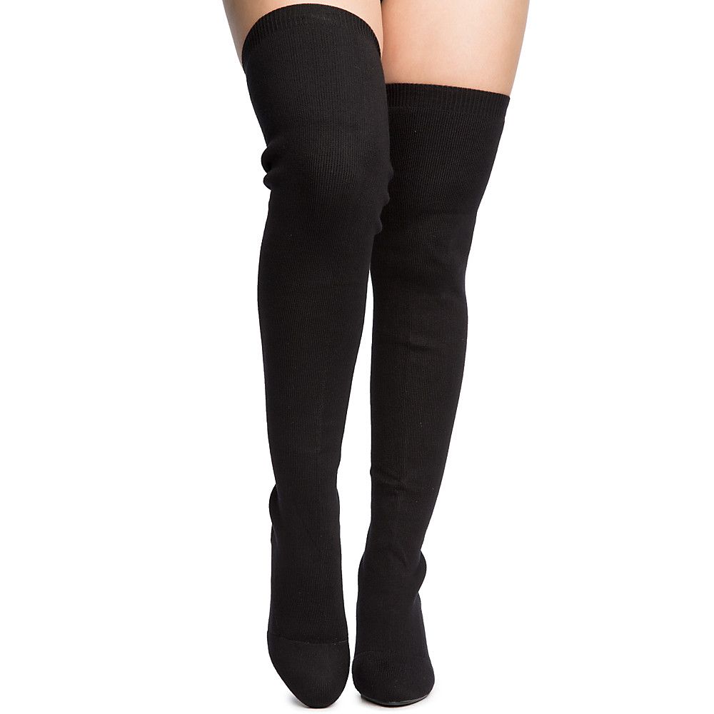 SHIEKH Lynette-01 Over The Knee Boot LYNETTE-01 OK/BLACK - Shiekh