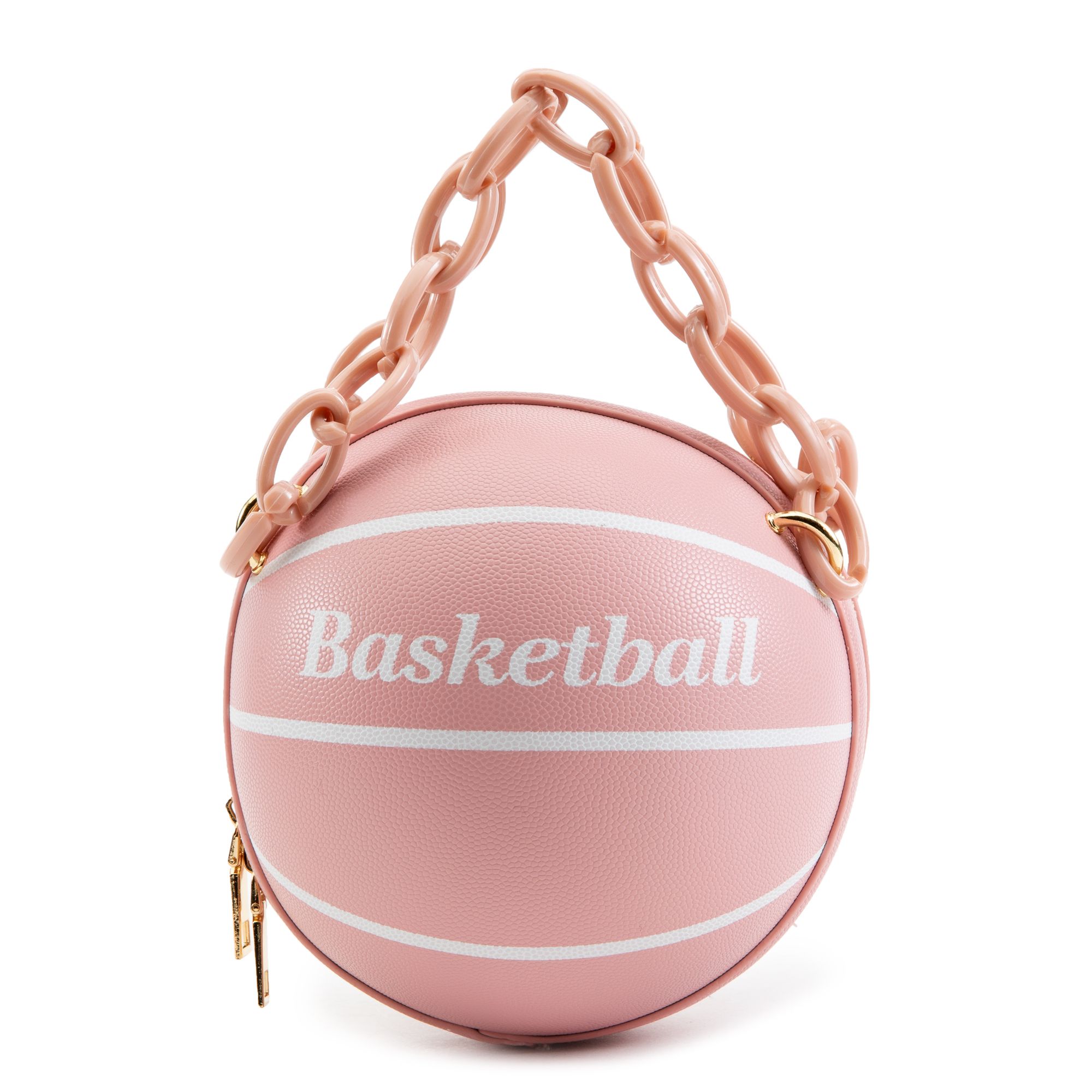 pink basket ball bag