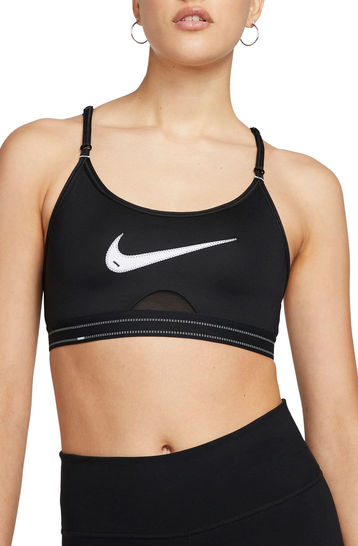 Nike Indy Logo Bra Sport Bras Women Black/White - S - Sport Bras