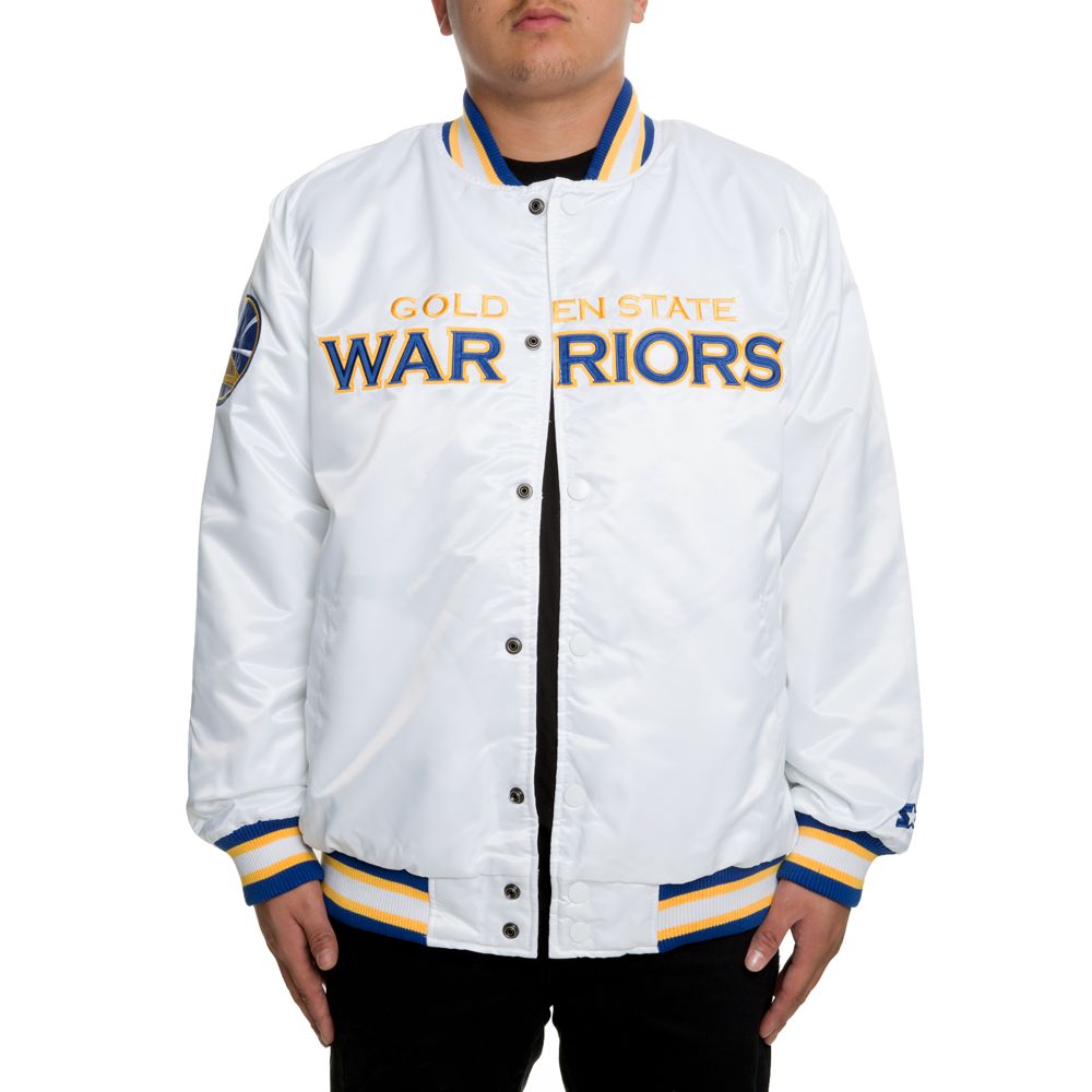 warriors white and gold jacket