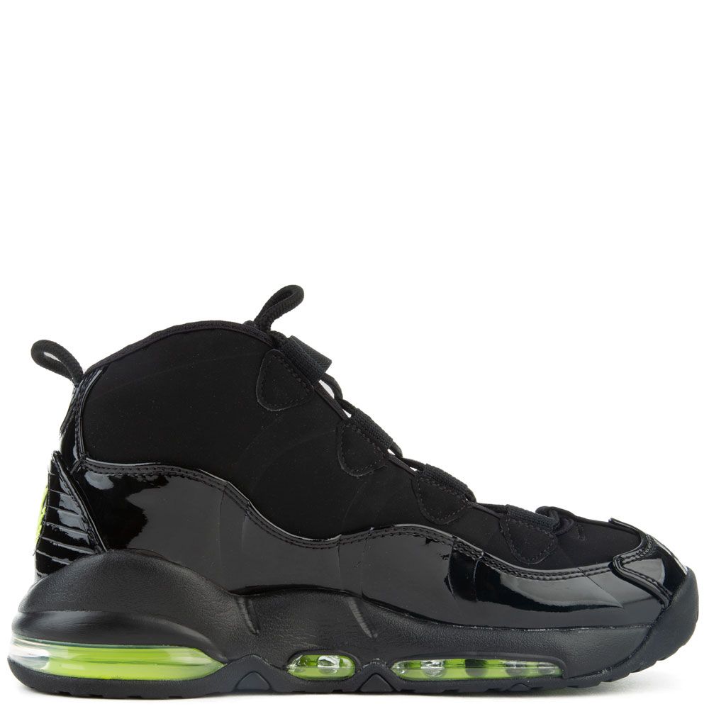 black and lime green uptempos