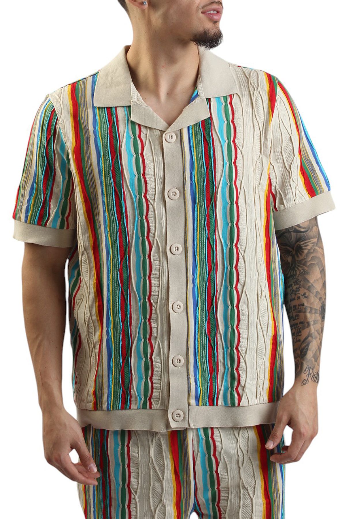 FBRK Big Poppa Polo Cardigan 351-121SHCRM - Shiekh
