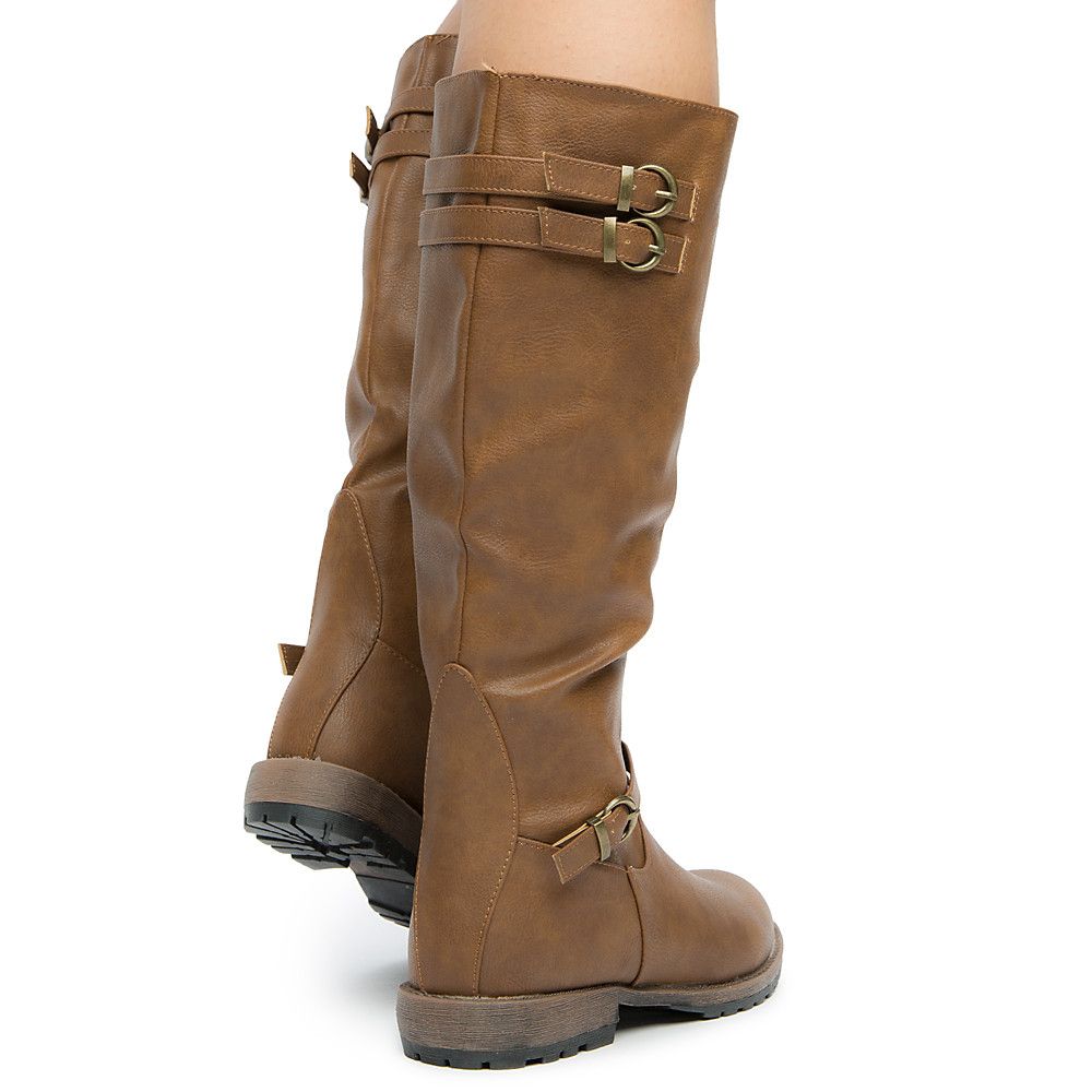 tan flat boots womens