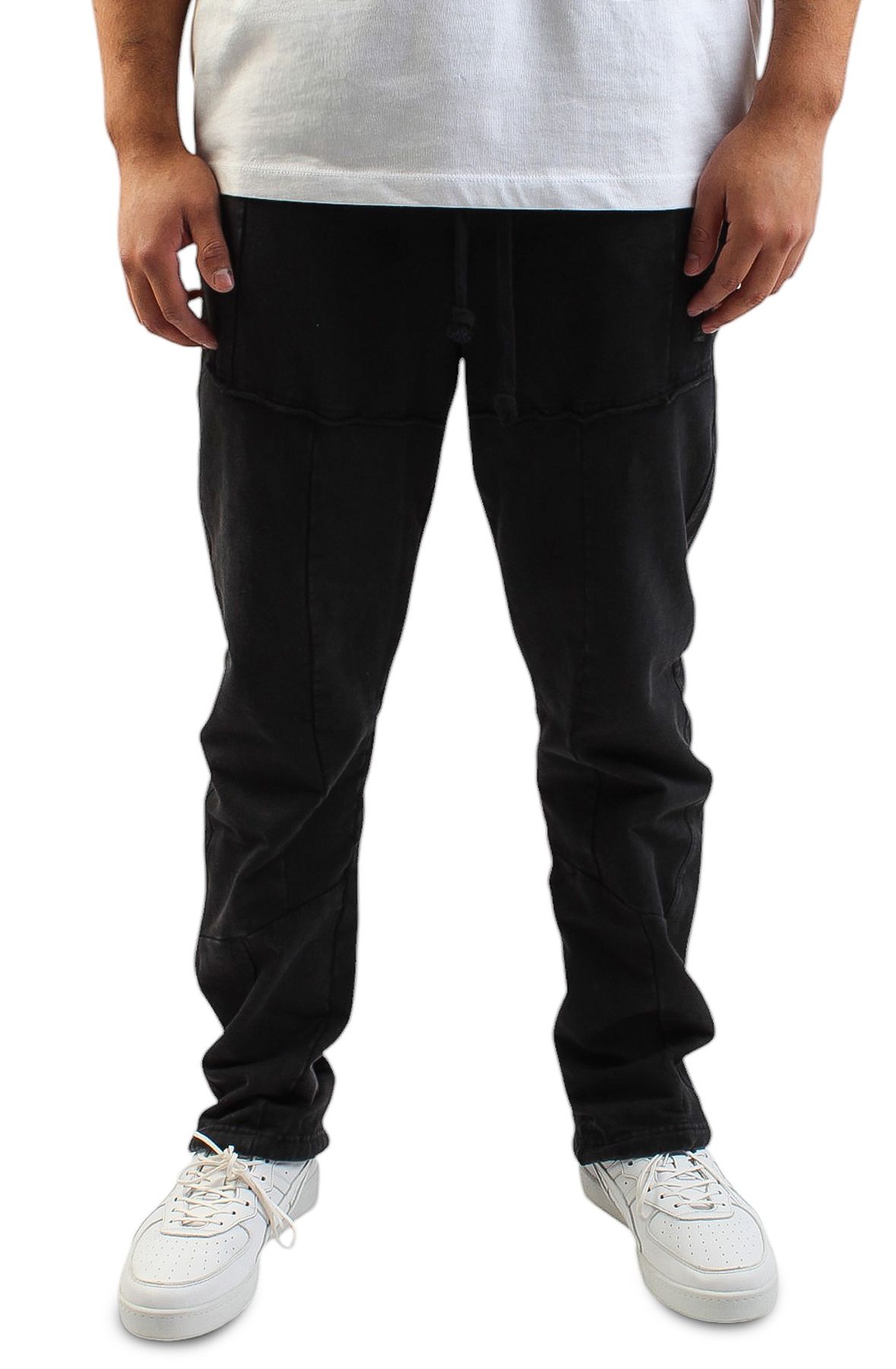 Front Stripe Sweatpants - Washed Black | mnml | shop now