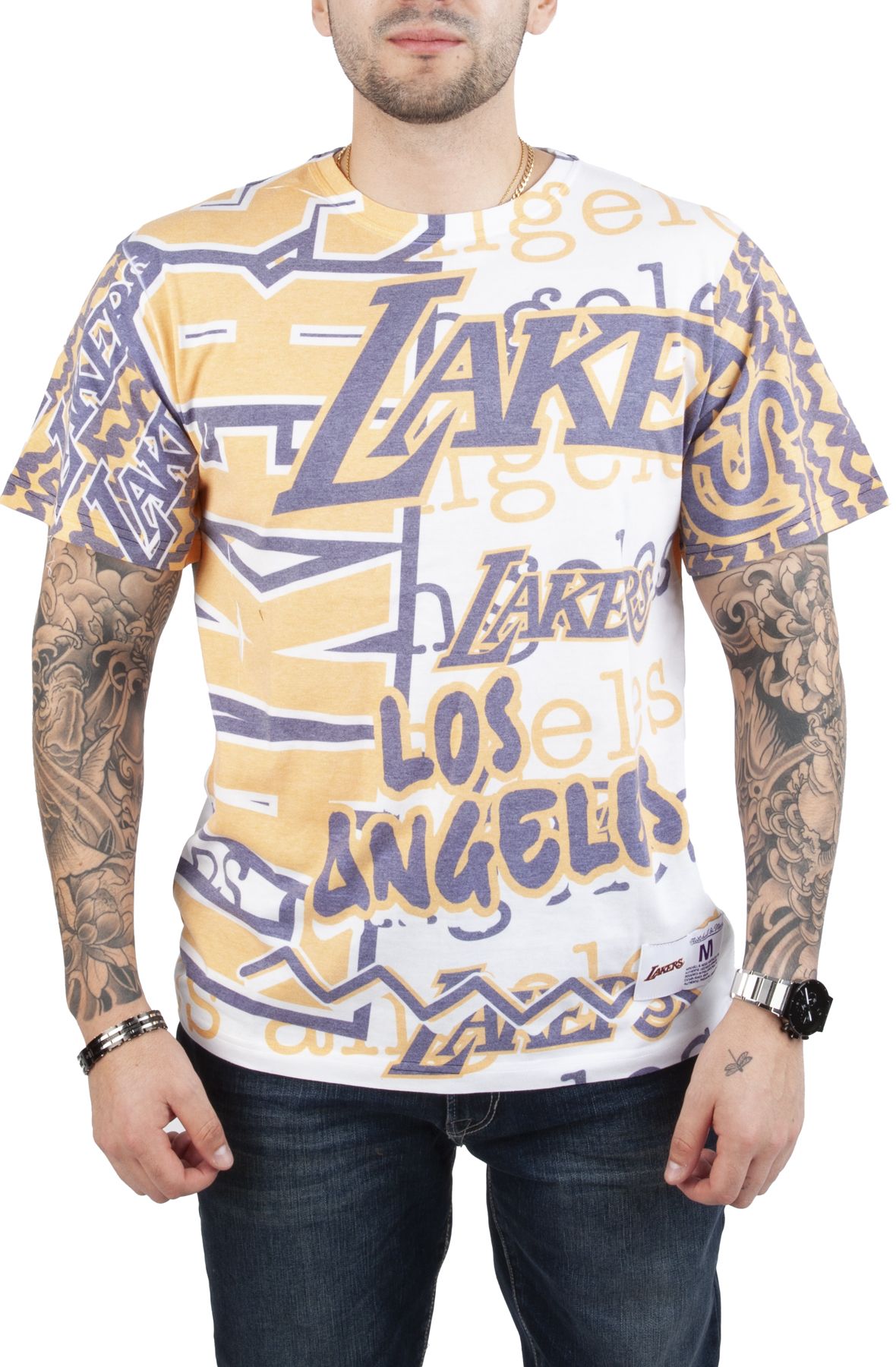 Nike Mens Los Angeles Lakers Lakers Statement All Over Print T