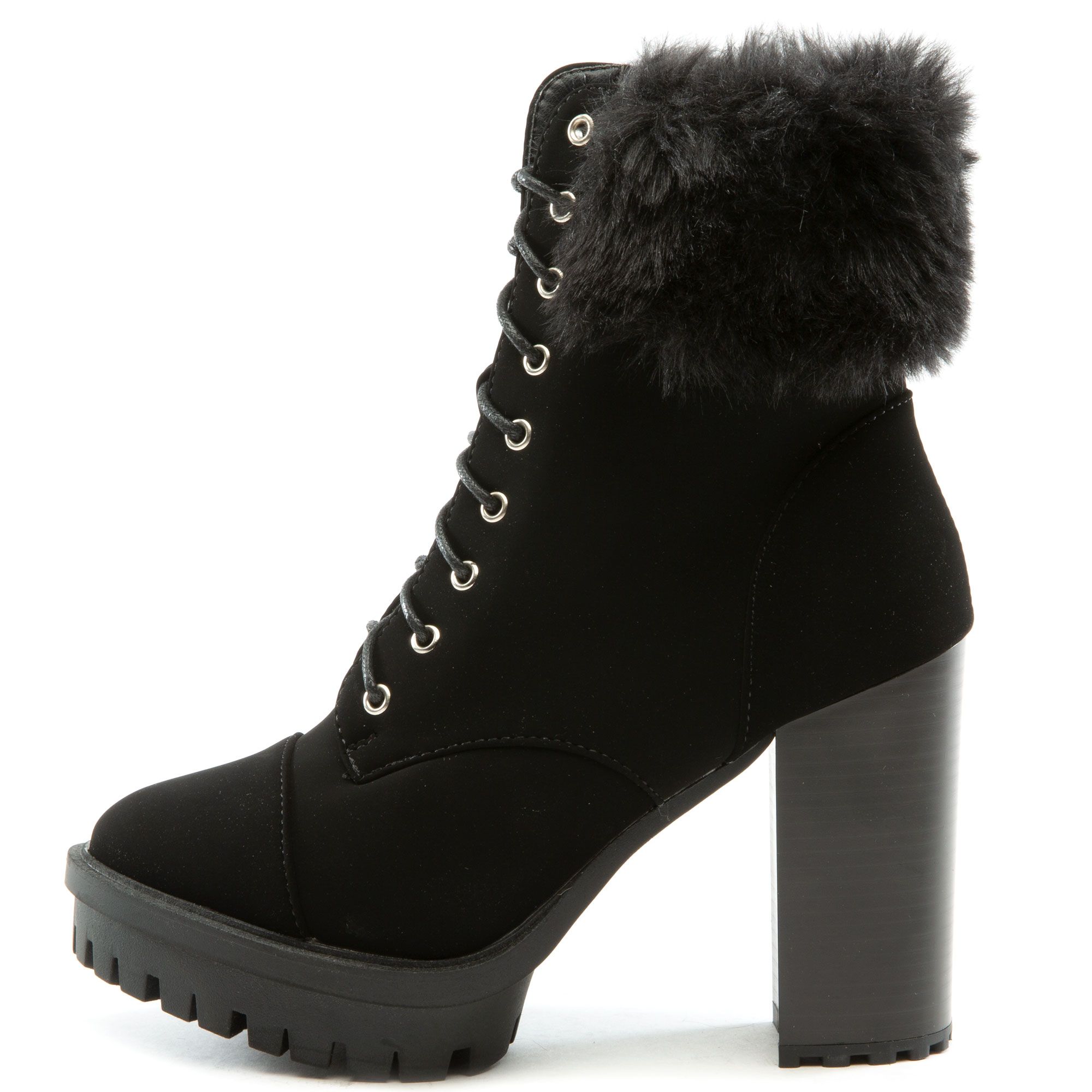 LEGEND FOOTWEAR INC Starlet-08 Fur Ankle Heel Bootie STARLET