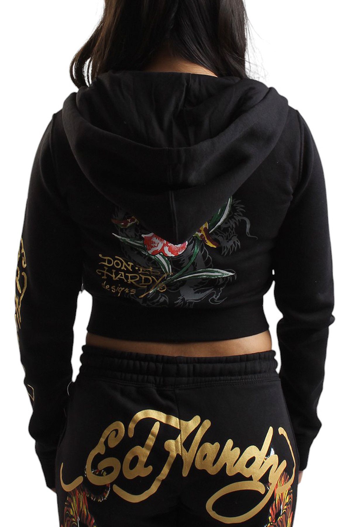 エドハーディー 刺繍＆プリント フルジップ パーカー (ed hardy) エドハーディー