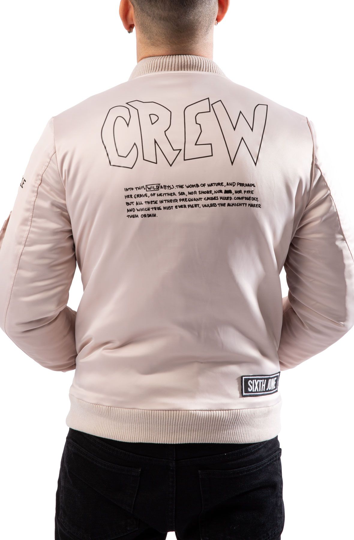 SIXTH JUNE PARIS Crew Patches Bomber Jacket 21930.US-BEIG SIXTH JUNE PARIS Crew Patches Bomber Jacket 21930.US-BEIG