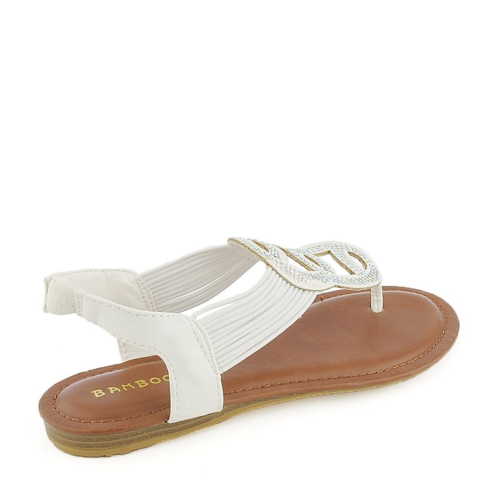 BAMBOO Mason-07 Thong Sandal JPM MASON-07/WHTNUB - Shiekh