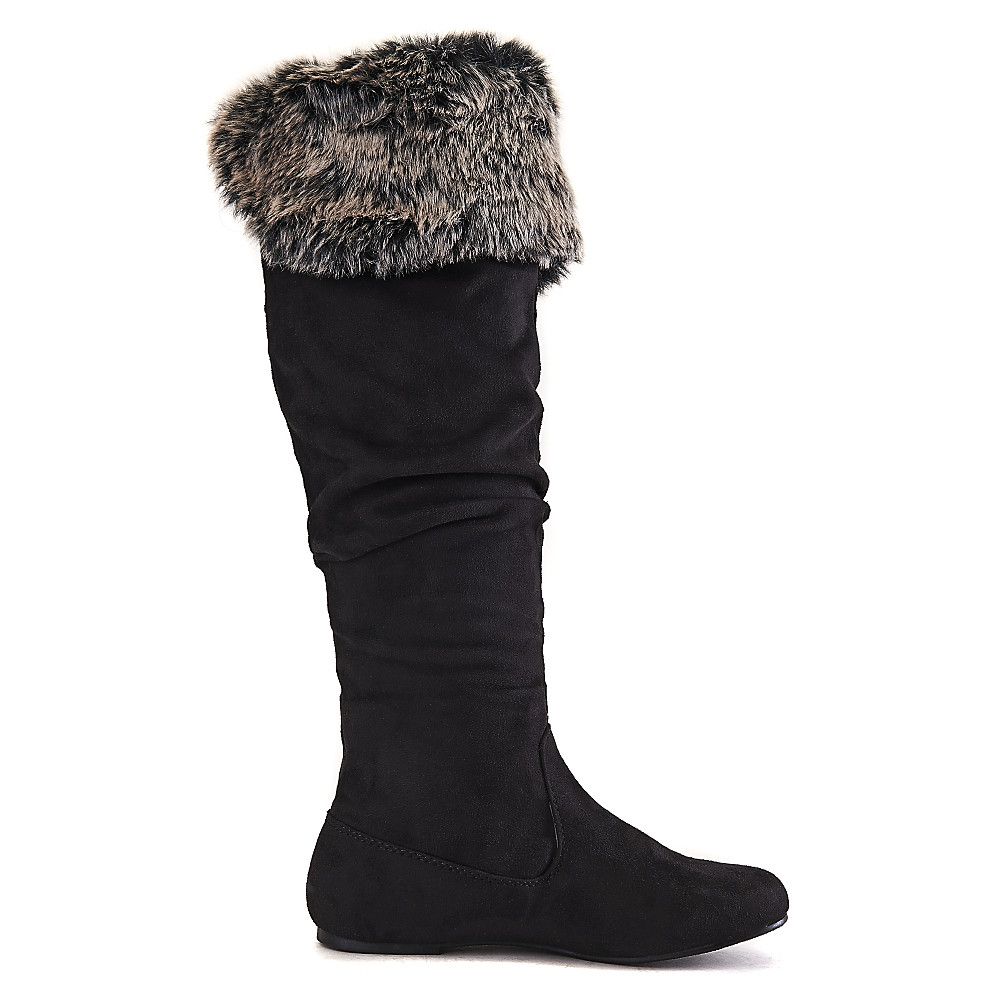 knee high fur boots women's