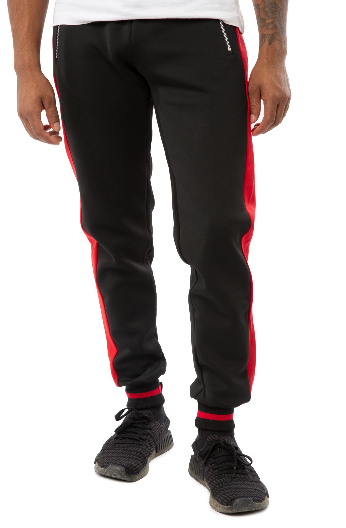 WEIV Heavy Set Track Pants TP0180-BKRED - Shiekh