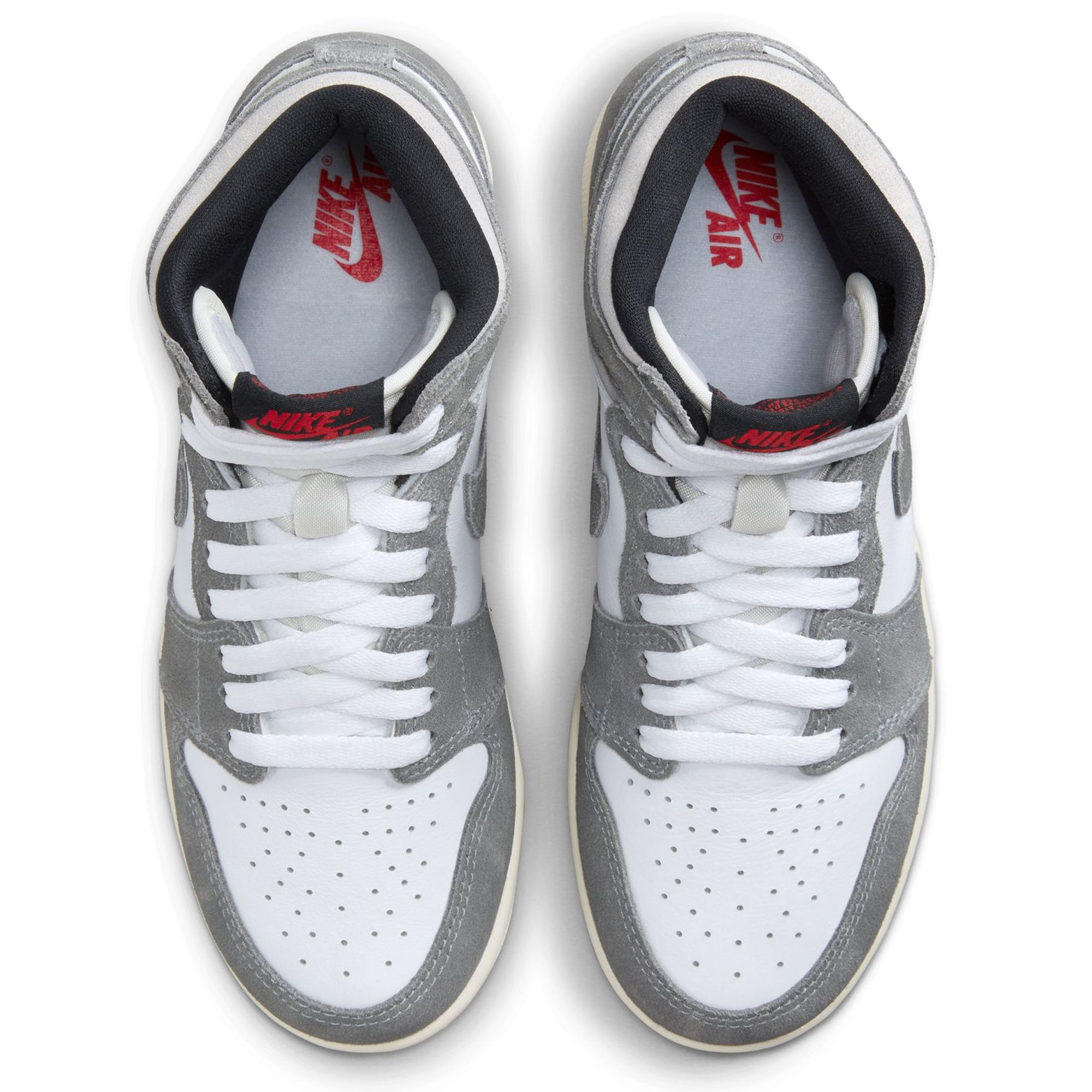 Nike Air Jordan 1 Retro High Light Smoke Grey | Size 9.5, Sneaker in White/Grey/Red