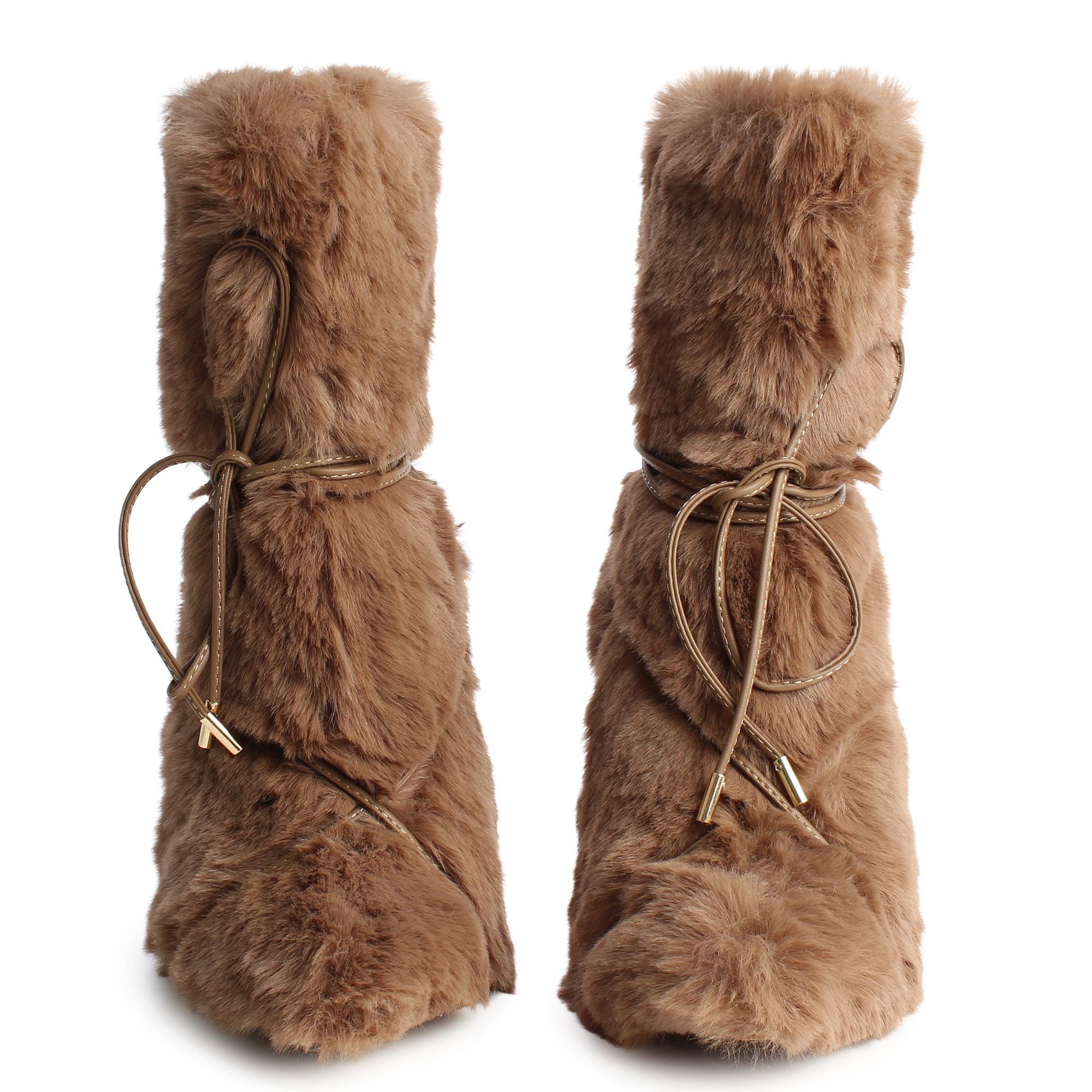 MCK FASHION INC. Chills-01High Heel Fur Boot CHILLS-01-NUD - Shiekh