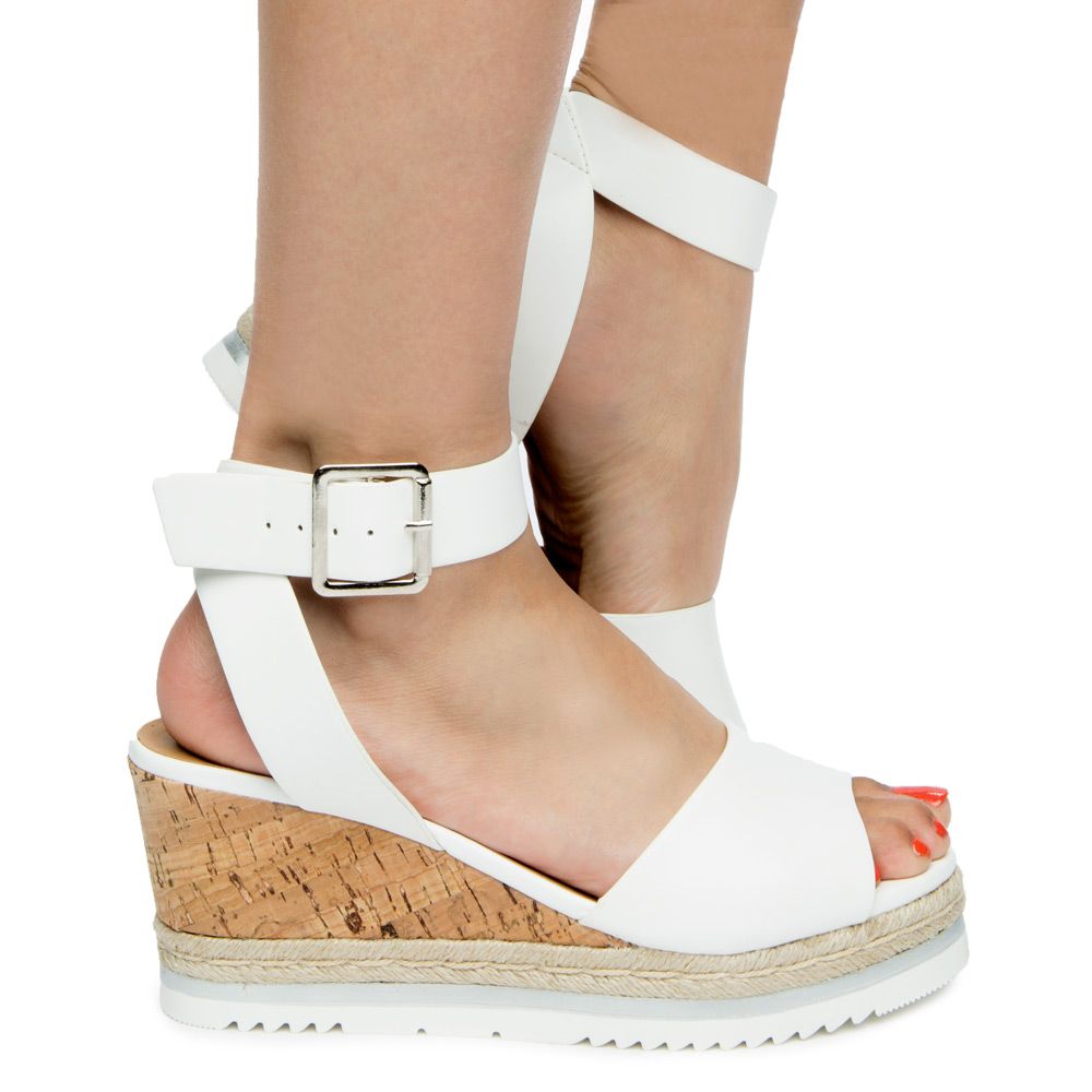 white one strap sandals