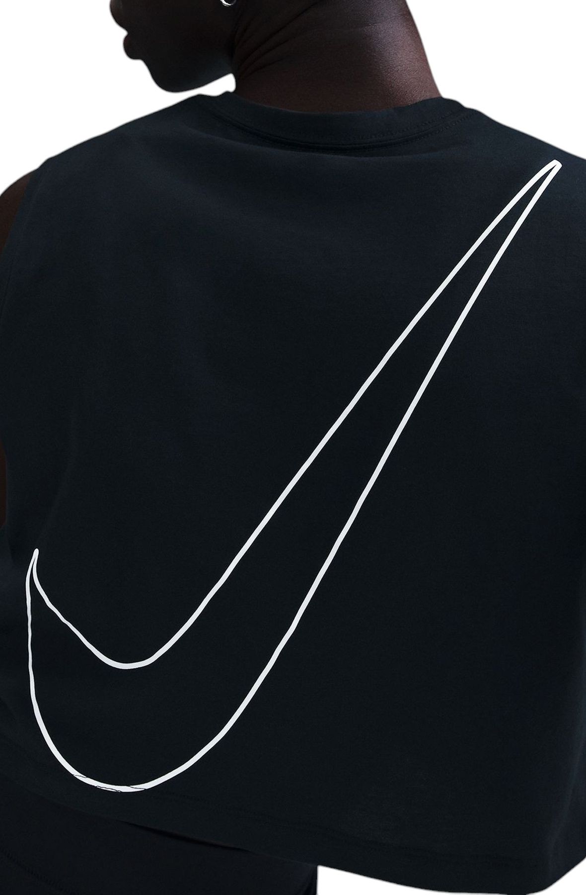 NIKE Sportswear Club Sleeveless Cropped Graphic T-Shirt HF9531 010 NIKE Sportswear Club Sleeveless Cropped Graphic T-Shirt HF9531 010