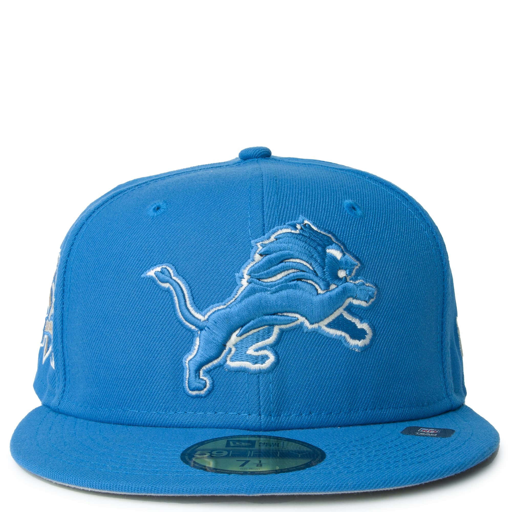 New Era Men's Detroit Lions Logo Blue 59Fifty Fitted Hat