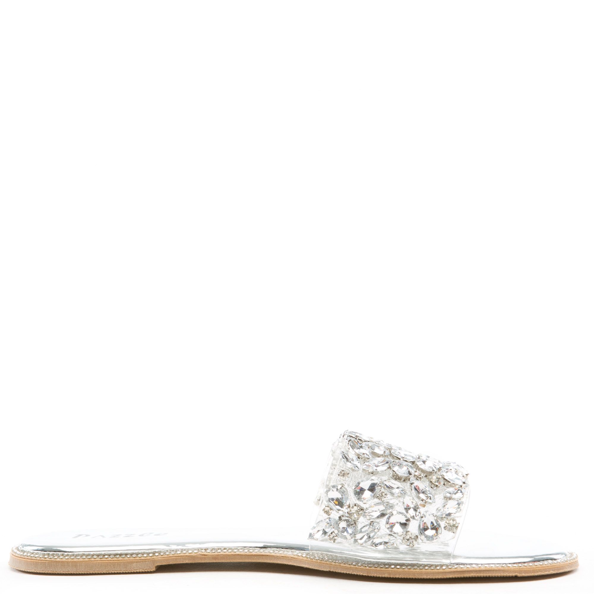 SHIEKH Glitter01 Jewel Flat Sandals GLITTER01SLV Shiekh