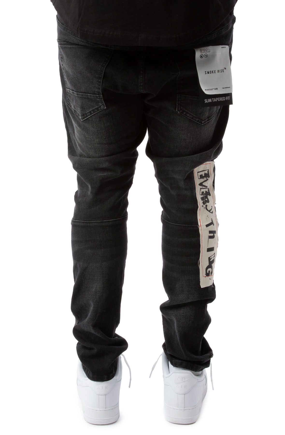 Smoke Rise Mens Fashion Demon Graphic Jeans Jet Black