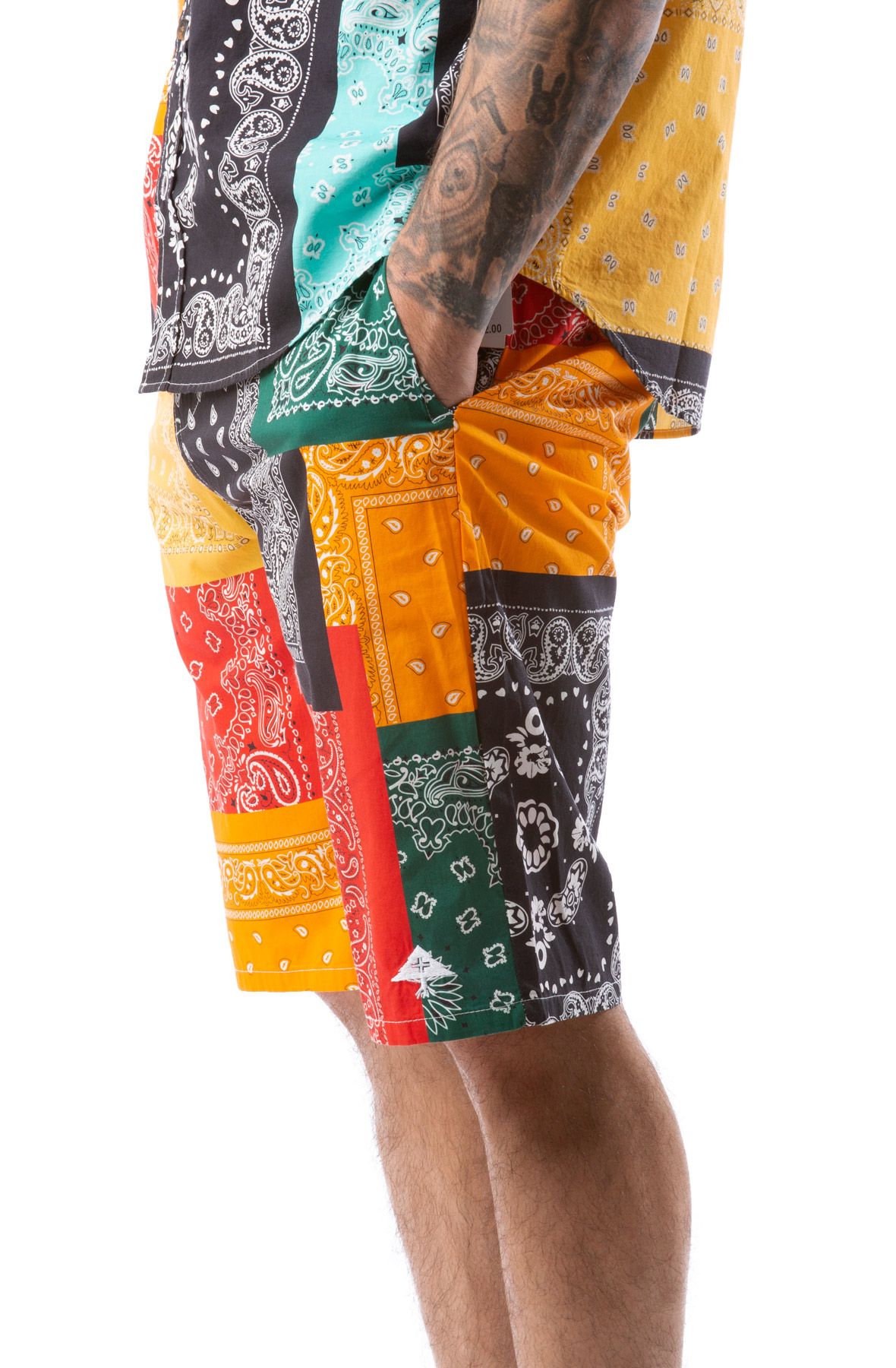 STRICTLY ROOTS BANDANA WOVEN SHORTS D206002-MULTI