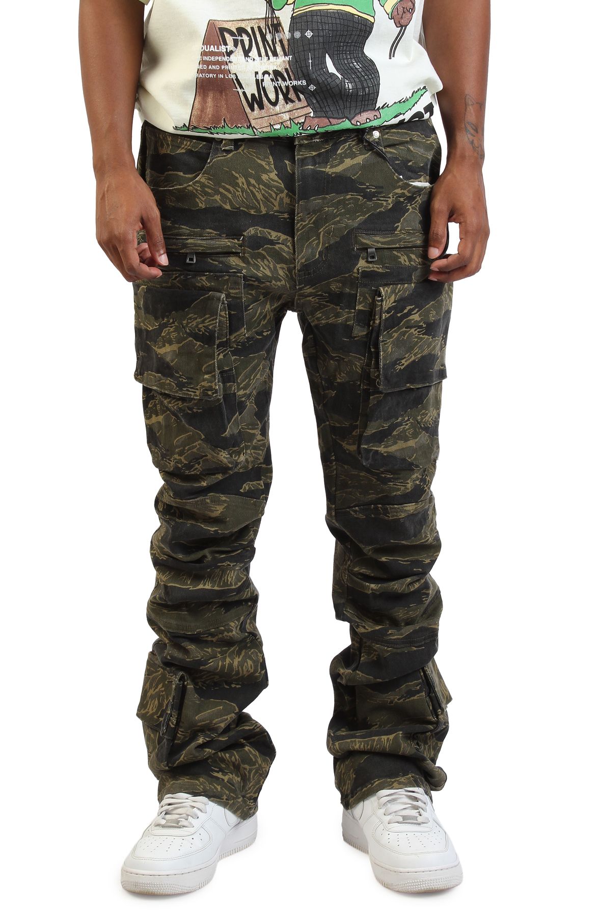 HIGH CALIBER Selva Stacked Cargo Pants C15133HJ-CAMO - Shiekh