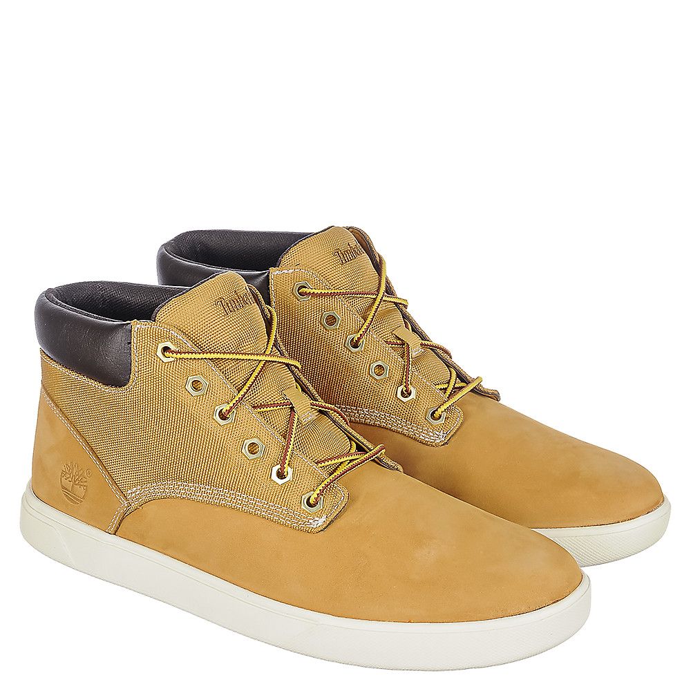 NEW TIMBERLAND men\'s groveton chukka suede canvas casual shoes in wheat Timberland - Men main image 2