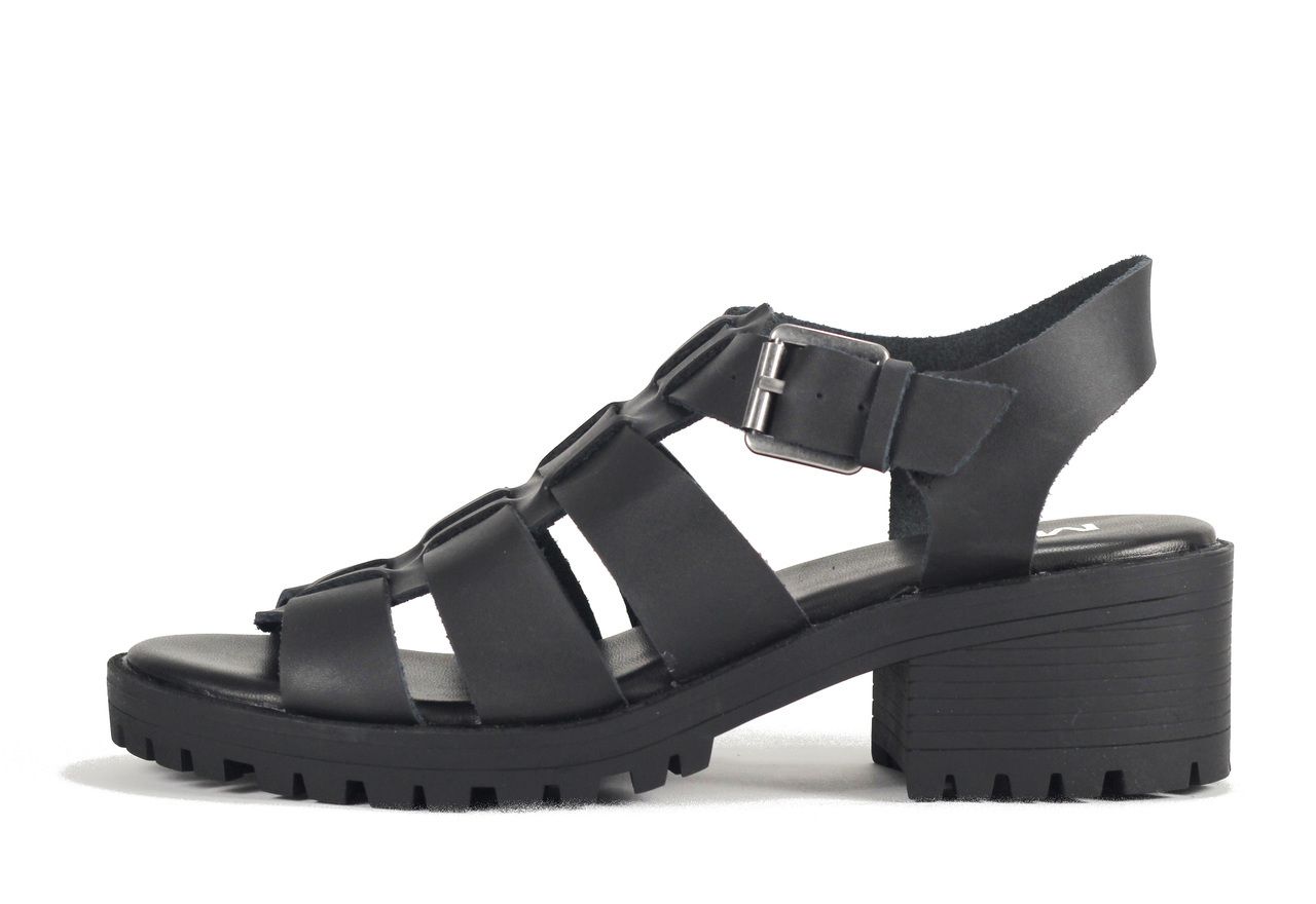 MIA for Women: Arrow Black Leather Sandal Y233 BLK - Shiekh