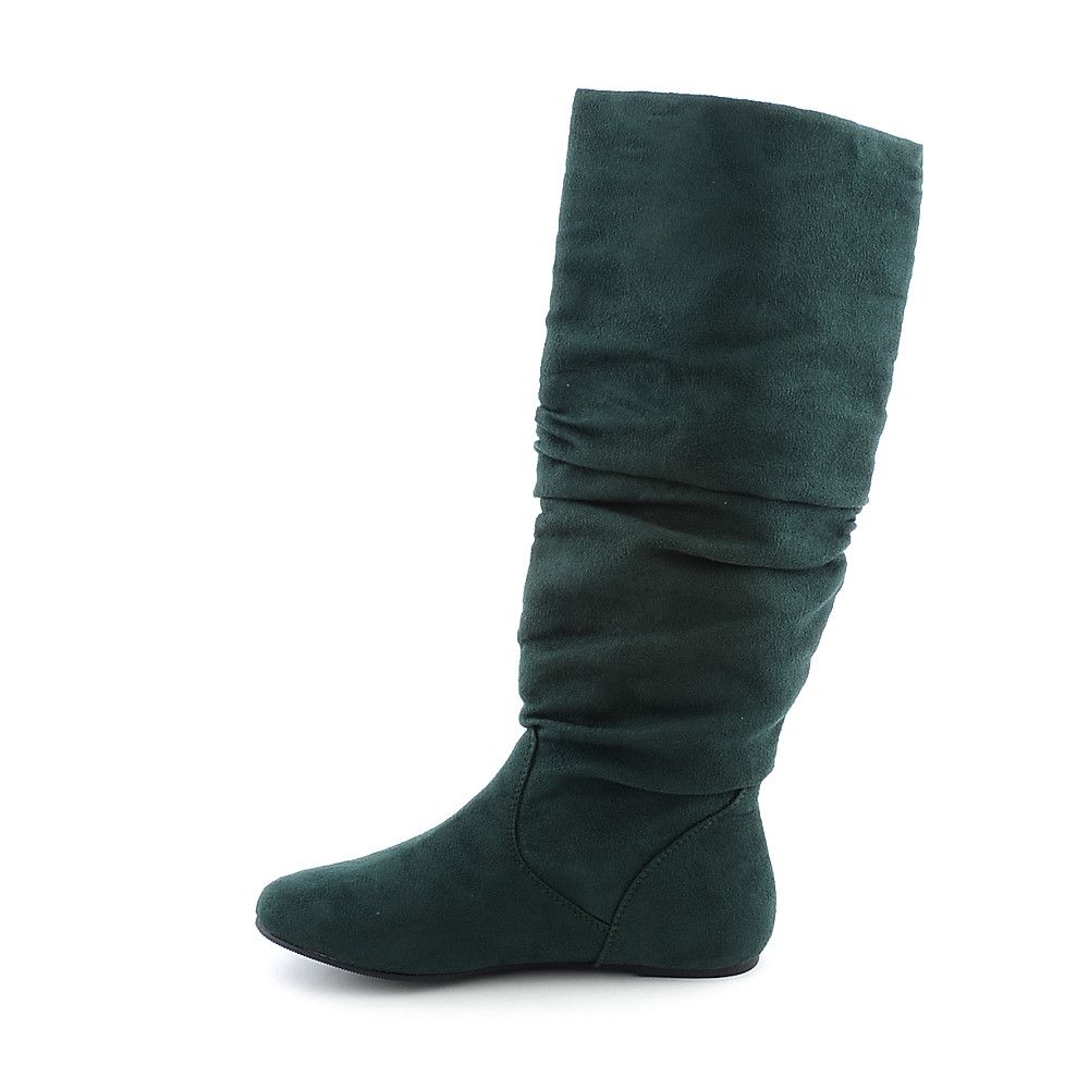 green flat boots