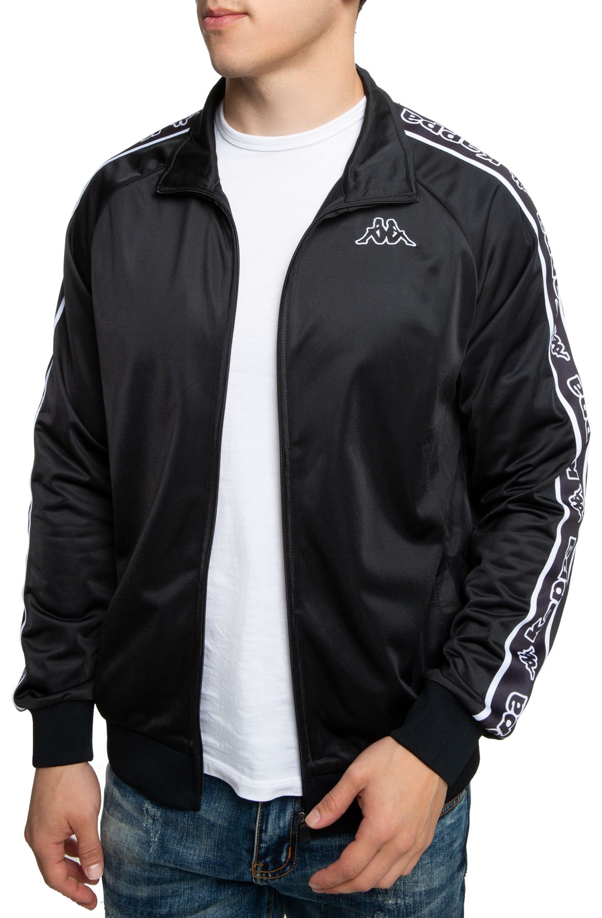 kappa black and white track jacket
