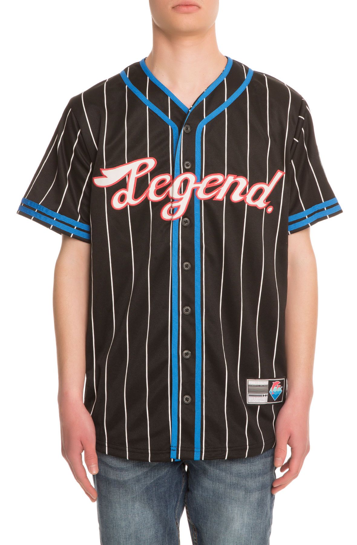 PINK DOLPHIN The Legend Baseball Jersey in PS11704LEYBL-BLK - Shiekh