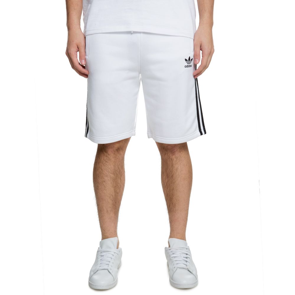 adidas 3 stripe shorts white