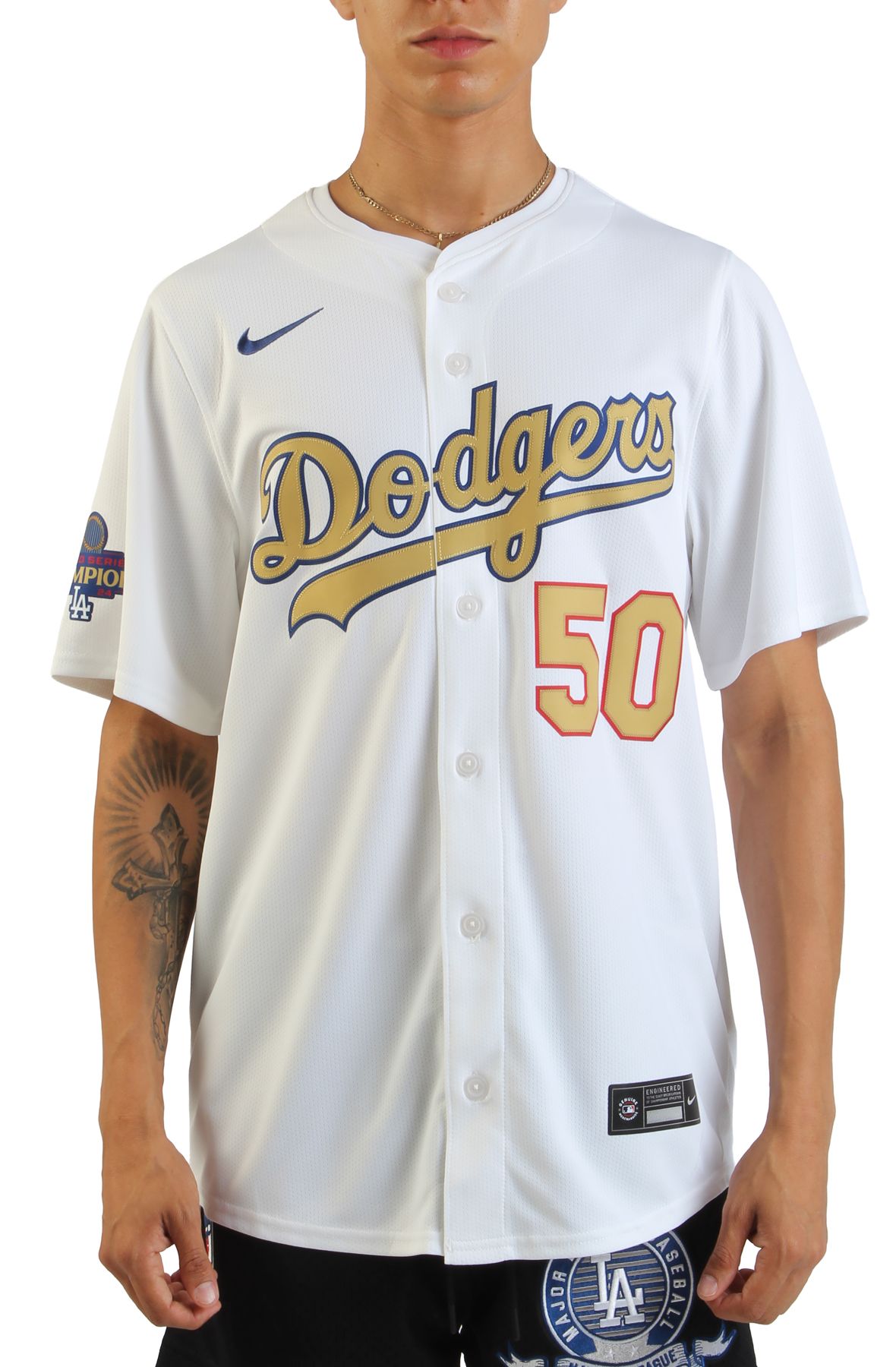 べ*あ様 Nike Dodgers ユニフォーム ホワイト mens-nike-yoshinobu-yamamoto-