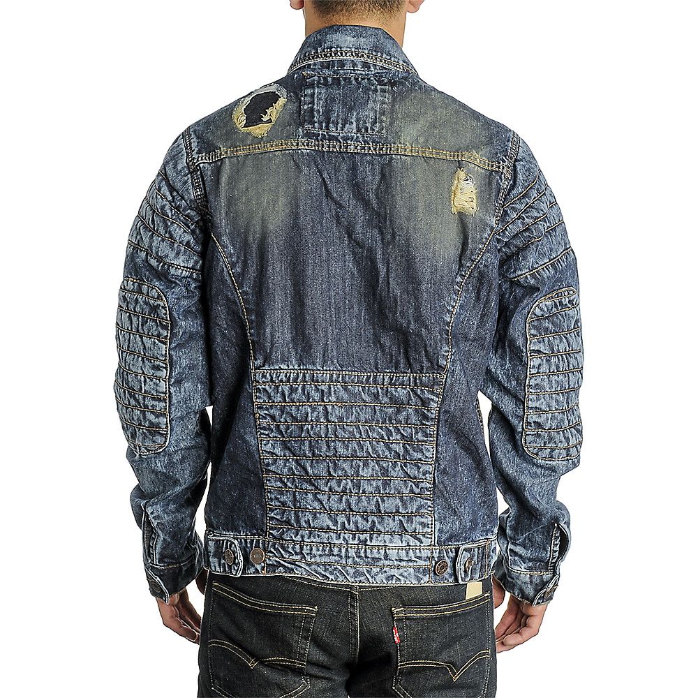 ripped denim jacket blue