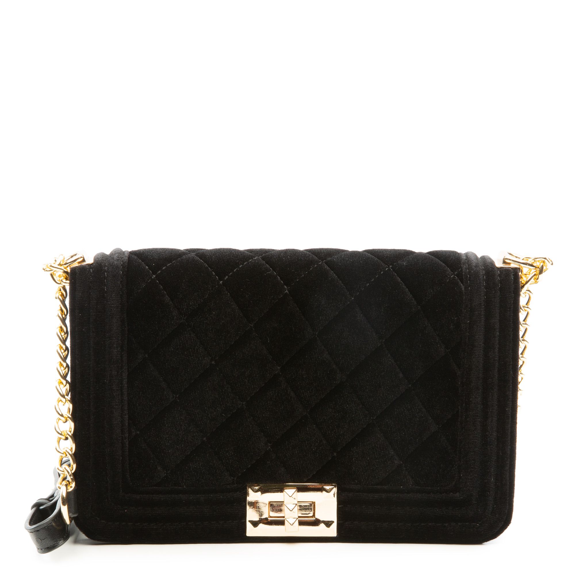 H&D ACCESSORIES, INC Quilted Velvet Crossbody Bag HPC3702BK Shiekh