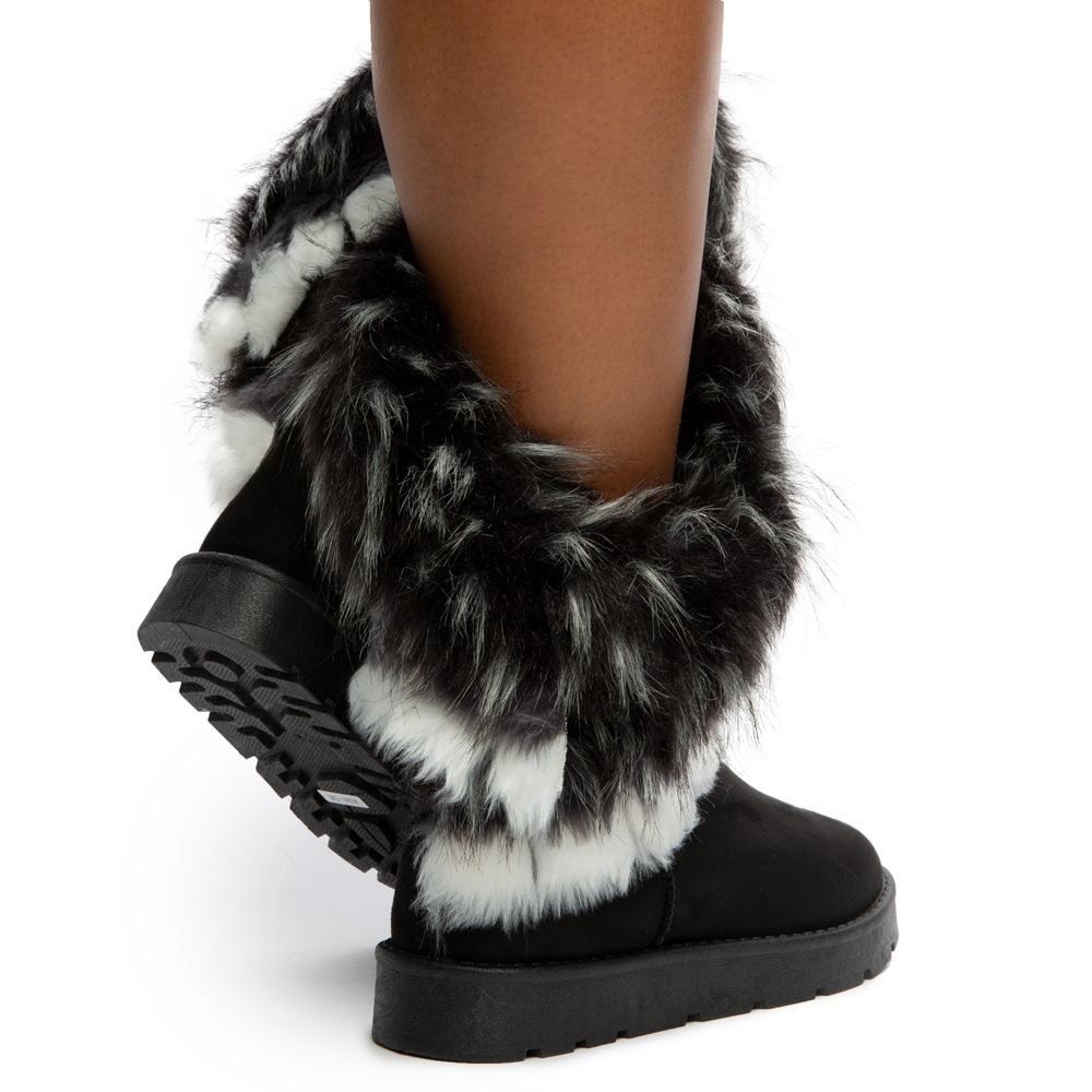 SHIEKH Ada Faux Fur Booties ADASKBLACK Shiekh