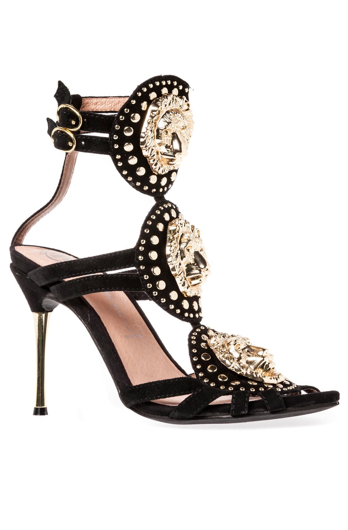 JEFFREY CAMPBELL The Covacha Lion Shoe in Suede and Gold COVACHA