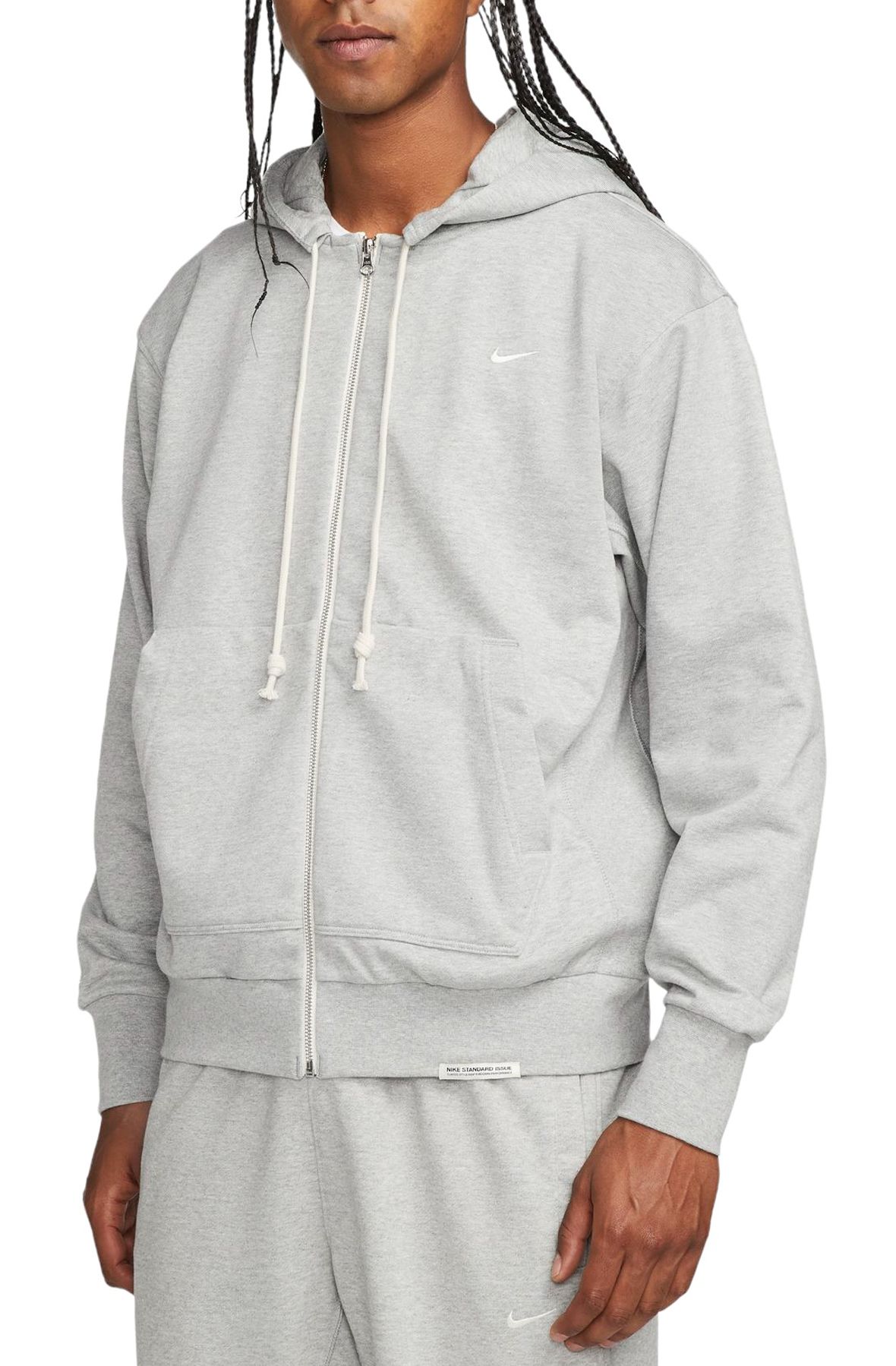 Nike Men's Standard Issue Dri-FIT Full-Zip Basketball Hoodie in Grey, Size: Medium | DQ5816-063
