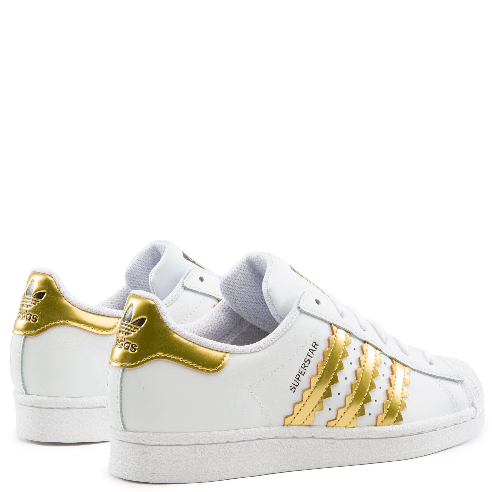 black white and gold adidas superstars