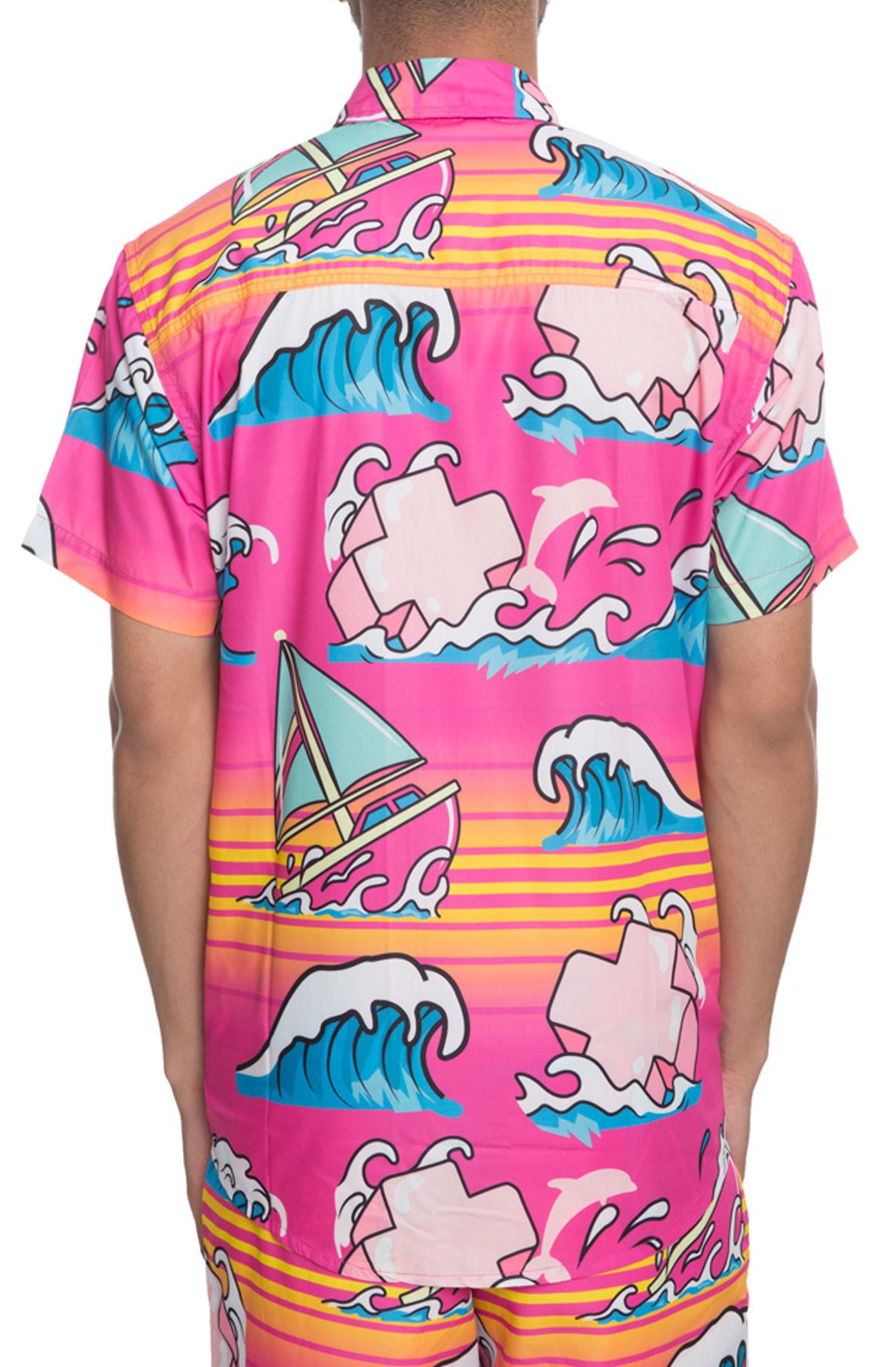 PINK DOLPHIN The Summer Splash Short Sleeve Button Up in SU11803SSMU
