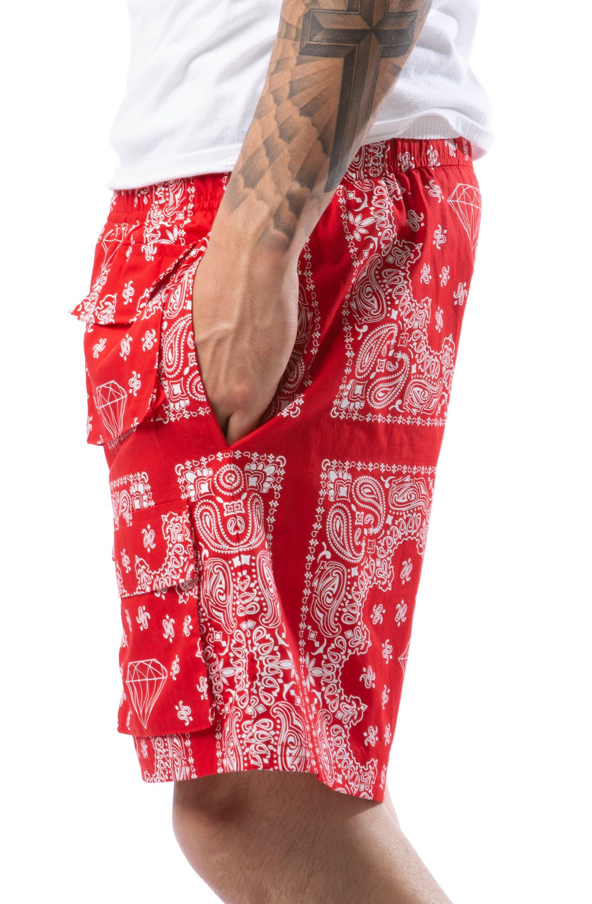 Street Market Supply LV Paisley Mesh Shorts - Red