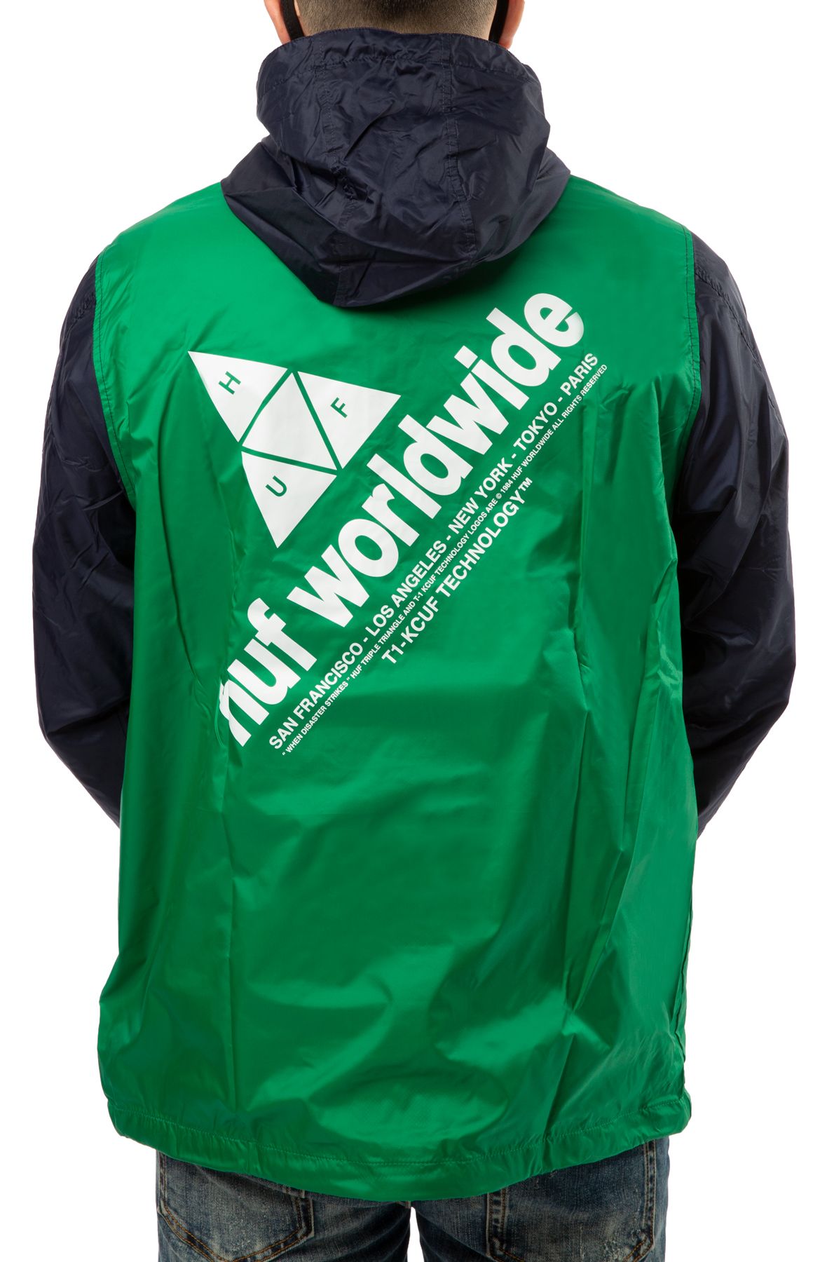 HUF Flags Anorak Jacket JK00274-NAVY - Shiekh