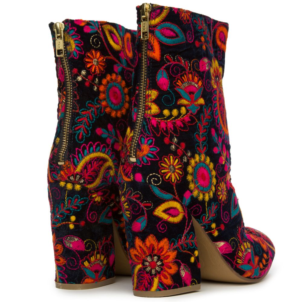 navy booties womens