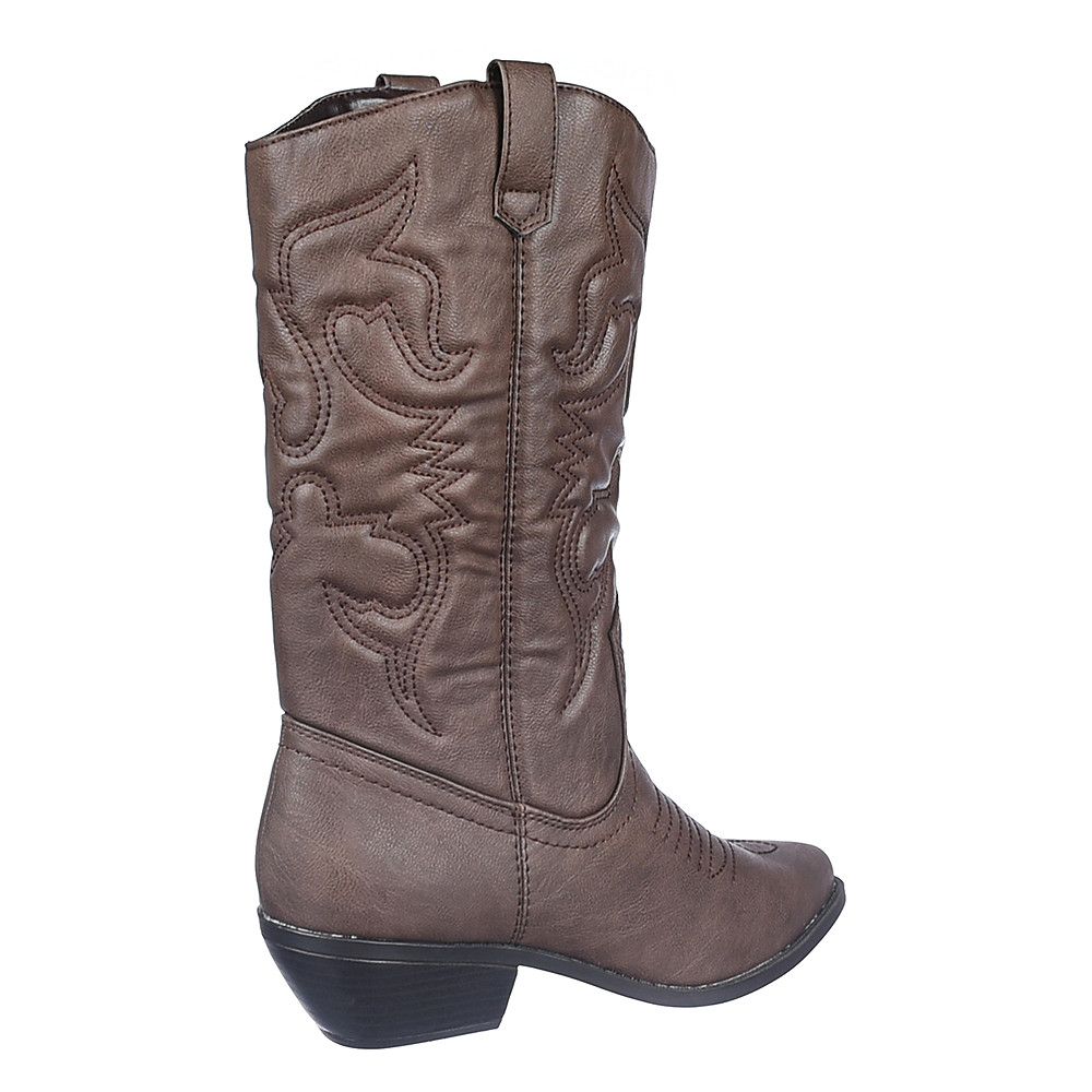 SODA Women's Low Heel Western Boot RenoS FD RENOS/DK TAN PU Shiekh