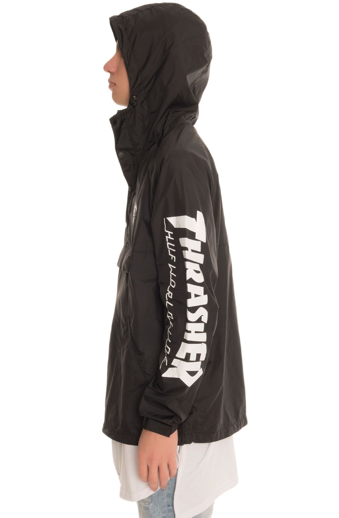HUF The Thrasher TDS Packable Anorak in JK65M02-BLK - Shiekh